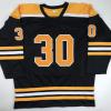 imageAutographedSigned Gerry Cheevers HOF 85 Boston Black Hockey Jersey JSA COA