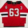 imageAutographedSigned Jesper Bratt New Jersey Red Hockey Jersey Beckett BAS COA