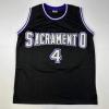 imageFacsimile Autographed Chris Webber Sacramento Black Reprint Laser Auto Basketball Jersey Size Mens XL