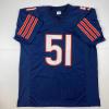 imageFacsimile Autographed Dick Butkus Chicago Blue Reprint Laser Auto Football Jersey Size Mens XL
