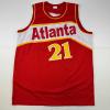 imageFacsimile Autographed Dominique Wilkins Atlanta Red Reprint Laser Auto Basketball Jersey Size Mens XL