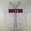 imageFacsimile Autographed Dustin Pedroia Boston White Reprint Laser Auto Baseball Jersey Size Mens XL