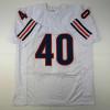 imageFacsimile Autographed Gale Sayers Chicago White Reprint Laser Auto Football Jersey Size Mens XL