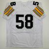 imageFacsimile Autographed Jack Lambert Pittsburgh White Reprint Laser Auto Football Jersey Size Mens XL