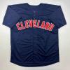 imageFacsimile Autographed Jose Ramirez Cleveland Blue Reprint Laser Auto Baseball Jersey Size Mens XL