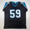 imageFacsimile Autographed Luke Kuechly Carolina Black Reprint Laser Auto Football Jersey Size Mens XL