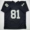 imageFacsimile Autographed Tim Brown Oakland Las Vegas Black Reprint Laser Auto Football Jersey Size Mens XL