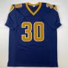 imageFacsimile Autographed Todd Gurley II Los Angeles LA Navy Blue Reprint Laser Auto Football Jersey Size Mens XL