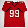 imageFacsimile Autographed Warren Sapp Tampa Bay Red Reprint Laser Auto Football Jersey Size Mens XL