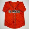 imageFacsimile Autographed Willie Mays San Francisco Orange Reprint Laser Auto Baseball Jersey Size Mens XL