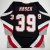imageAutographedSigned Dominik Hasek Buffalo Black Hockey Jersey Beckett BAS COA