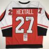 imageAutographedSigned Ron Hextall Philadelphia Orange Hockey Jersey JSA COA