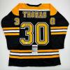 imageAutographedSigned Tim Thomas Boston Black Hockey Jersey JSA COA