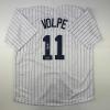 imageFacsimile Autographed Anthony Volpe New York Pinstripe Reprint Laser Auto Baseball Jersey Size Mens XL