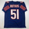 imageFacsimile Autographed Dick Butkus Chicago Blue Reprint Laser Auto Football Jersey Size Mens XL