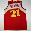 imageFacsimile Autographed Dominique Wilkins Atlanta Red Reprint Laser Auto Basketball Jersey Size Mens XL