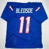 imageFacsimile Autographed Drew Bledsoe New England Blue Reprint Laser Auto Football Jersey Size Mens XL