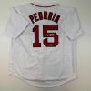 imageFacsimile Autographed Dustin Pedroia Boston White Reprint Laser Auto Baseball Jersey Size Mens XL