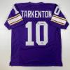 imageFacsimile Autographed Fran Tarkenton Minnesota Purple Reprint Laser Auto Football Jersey Size Mens XL