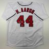 imageFacsimile Autographed Henry Hank Aaron Atlanta White Reprint Laser Auto Baseball Jersey Size Mens XL