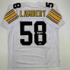 imageFacsimile Autographed Jack Lambert Pittsburgh White Reprint Laser Auto Football Jersey Size Mens XL