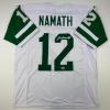 imageFacsimile Autographed Joe Namath New York White Reprint Laser Auto Football Jersey Size Mens XL
