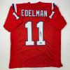 imageFacsimile Autographed Julian Edelman New England Red Reprint Laser Auto Football Jersey Size Mens XL