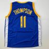 imageFacsimile Autographed Klay Thompson Golden State Blue Reprint Laser Auto Basketball Jersey Size Mens XL