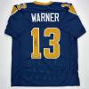 imageFacsimile Autographed Kurt Warner St Louis Navy Blue Reprint Laser Auto Football Jersey Size Mens XL