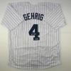 imageFacsimile Autographed Lou Gehrig New York Pinstripe Reprint Laser Auto Baseball Jersey Size Mens XL