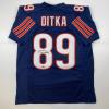 imageFacsimile Autographed Mike Ditka Chicago Blue Reprint Laser Auto Football Jersey Size Mens XL