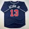 imageFacsimile Autographed Ronald Acuna Jr Atlanta Blue Reprint Laser Auto Baseball Jersey Size Mens XL