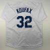 imageFacsimile Autographed Sandy Koufax Los Angeles LA White Reprint Laser Auto Baseball Jersey Size Mens XL