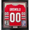 imageFramed AutographedSigned Chevy Chase Clark Griswold 35x39 Christmas Vacation Movie Chicago Red Hockey Jersey Beckett BAS COA