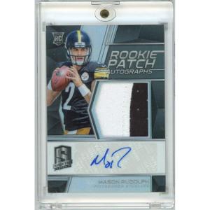 image2018 Panini Spectra Mason Rudolph 20599 Rookie Patch Autographs Rookie RC Football Card