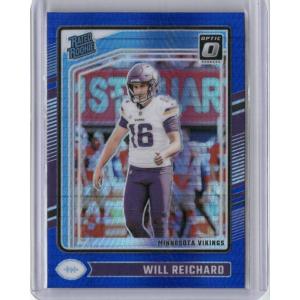 image2024 Donruss Optic 297 Will Reichard Blue Rookie RCFootball Card