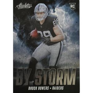 image2024 Panini Absolute Brock Bowers BSBBS By Storm Las Vegas Raiders Rookie RC Football Card