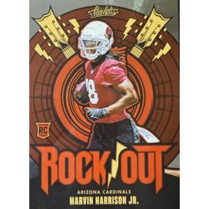 image2024 Panini Absolute Marvin Harrison Jr ROMHJ Rock Out Arizona Cardinals Rookie RC Football Card