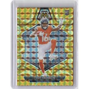 image2024 Panini Mosaic 378 Troy Franklin Mosaic Reactive Yellow Football Card