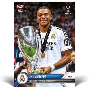 image2024 Topps Now UEFA Super Cup Kylian Mbappe 2 First Game First Goal First Trophy Soccer Card