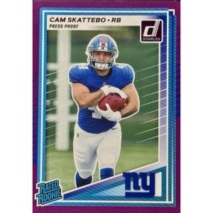 image2025 Panini Donruss Cam Skattebo 302 Purple Press Proof New York Giants Rookie RC Football Card