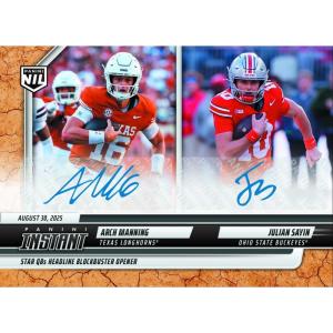 image2025 Panini Instant Arch ManningJulian Sayin AMJSA Earth Auto 25 Rookie RC Football Card