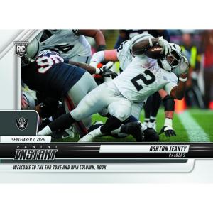 image2025 Panini Instant Ashton Jeanty 55 Welcome to the Endzone and Win Column Rook Las Vegas Raiders Rookie RC Football Card
