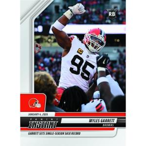 image2025 Panini Instant Myles Garrett 396 Garrett Sets Single Season Sack Record Cleveland Browns Football Card