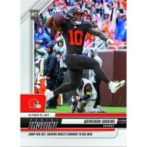 image2025 Panini Instant Quinshon Judkins 159 Jump For Joy Judkins Boosts Browns to Big Win Cleveland Browns Rookie RC Football Card