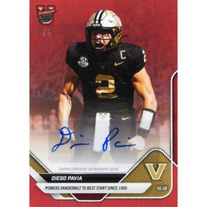 image2025 Topps Bowman U Now Diego Pavia 31B Red Auto 5 Vanderbilt Commodores Rookie RC Football Card