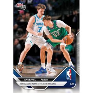 image2025 Topps Now Kon KnueppelCooper Flagg 152 Rookies Combine for 83 Points in Historic Duel Rookie RC Basketball Card