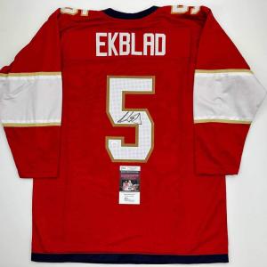 imageAutographedSigned Aaron Ekblad Florida Red Hockey Jersey JSA COA