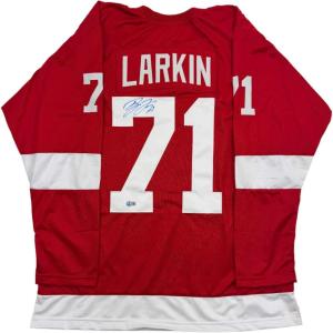 imageAutographedSigned Dylan Larkin Detroit Red Hockey Jersey Beckett BAS COA