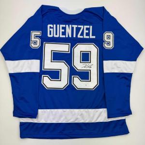 imageAutographedSigned Jake Guentzel Tampa Bay Blue Hockey Jersey PSA COA